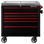 EX4106TCSBKRD - Extreme Tools 41inch 6-Drawer Deluxe Tool Cart & Stainless Steel Slide Top