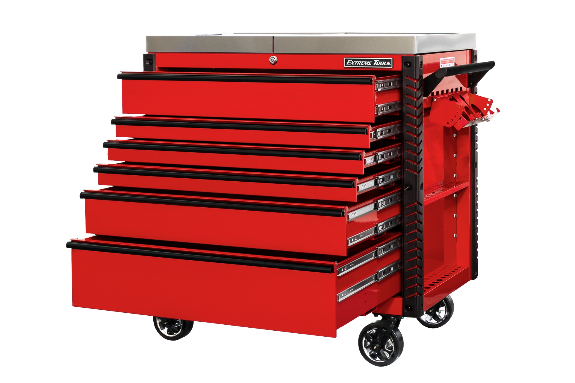 200Lbs Rolling Tool Cart Storage w/ Locking Drawer 2 Trays Factories Red 