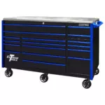 Extreme Tools Professional 72" Quick Release 17-Drawer Triple Bank Roller Cabinet - Image 13