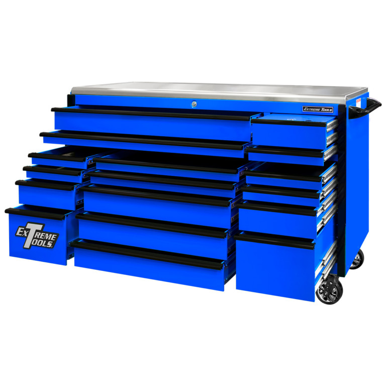 Professional 72 Inch Triple Bank Roller Cabinet, by Extreme Tools®