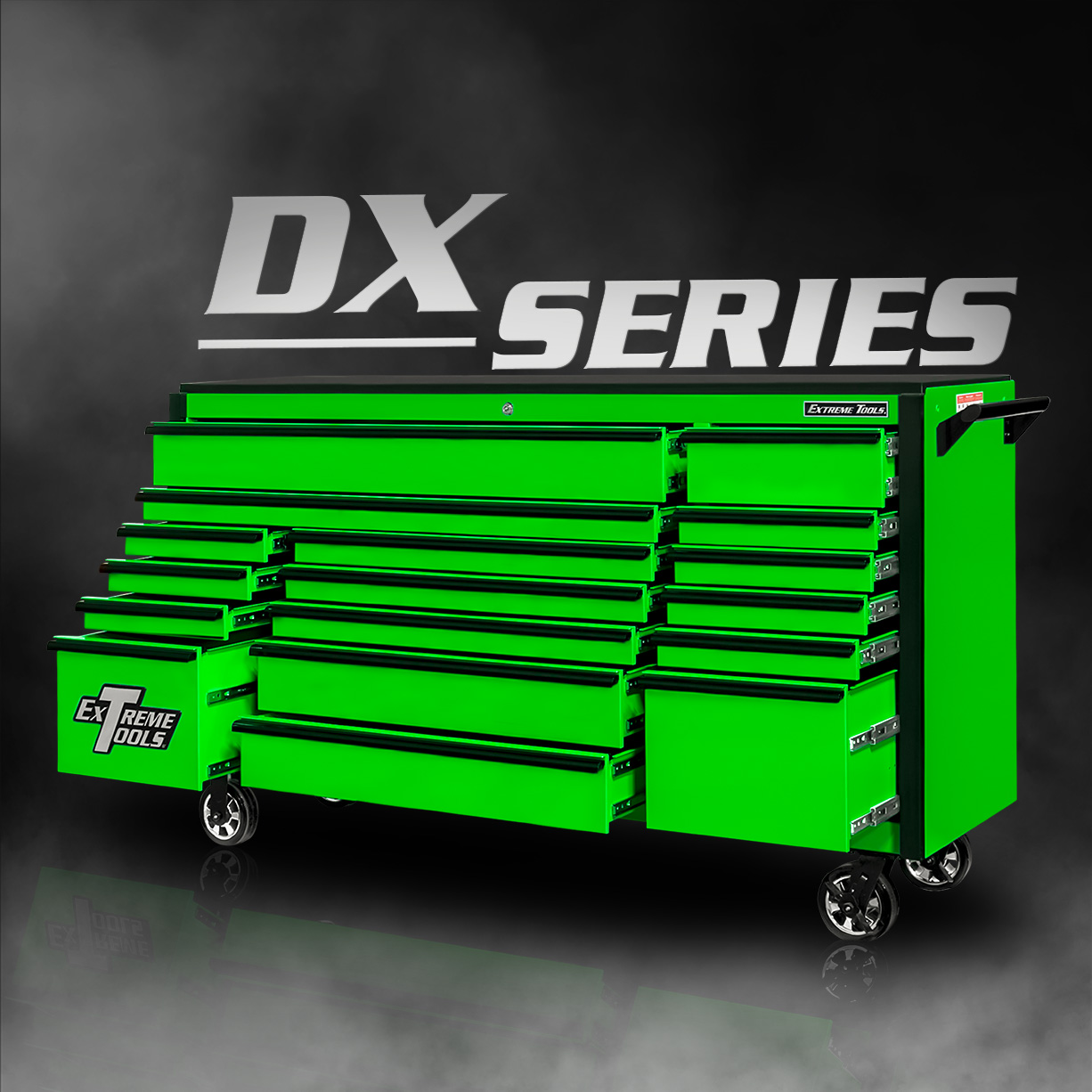 Extreme Tools EX3304TCRDBK Chariot à outil série EX de luxe, 4 tiroirs,  22-7/8 lo x 33 la x 44-1/4 h, Rouge