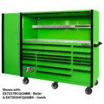 EX2404CSQGNBK Side Locker - Shown with EXQ 72inch Roller and Hutch Combo - Green Black
