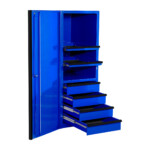 EXQ Series 24x30 in. 4 Drawer and 2 Shelf Pro Side Cabinet Blue w Black Handles - EX2404SCQBLBK-OPEN