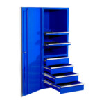 EXQ Series 24x30 in. 4 Drawer and 2 Shelf Pro Side Cabinet Blue w Chrome Handles - EX2404SCQBLCR-OPEN