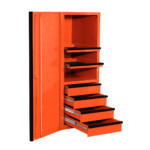 EXQ Series 24x30 in. 4 Drawer and 2 Shelf Pro Side Cabinet Orange w Black Handles - EX2404SCQORBK-OPEN