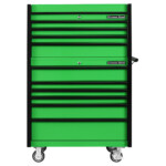 DX4110CRGK-Green with Black Drawer Pulls-FRONT-EXTREME TOOLS