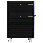 DX4110CRKU-Black with Blue Drawer Pulls-FRONT-EXTREME TOOLS