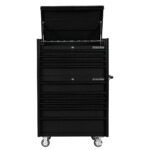 DX4110CRMK-Matte Black with Black Drawer Pulls-FRONT-OPEN-EXTREME TOOLS