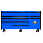 Extreme Tools RXQ843016RC 84" x 30" 16-Drawer Roller Cabinet with Power Drawer and 250 lbs Slides - 25th Anniversary Edition