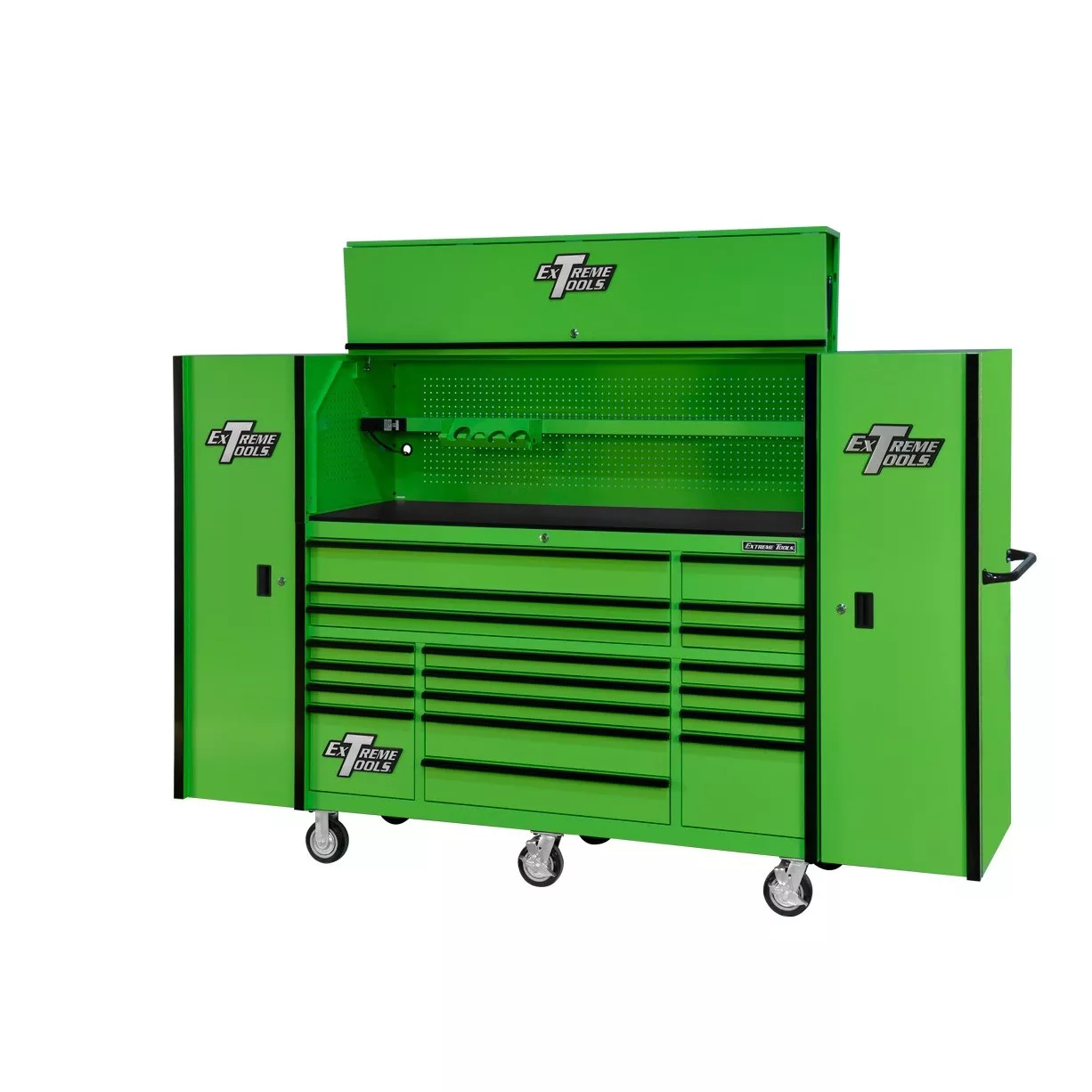 Extreme Tools 72" x 25" 19 Drawers Roller, Hutch & 2 Side Lockers Combo - Image 15