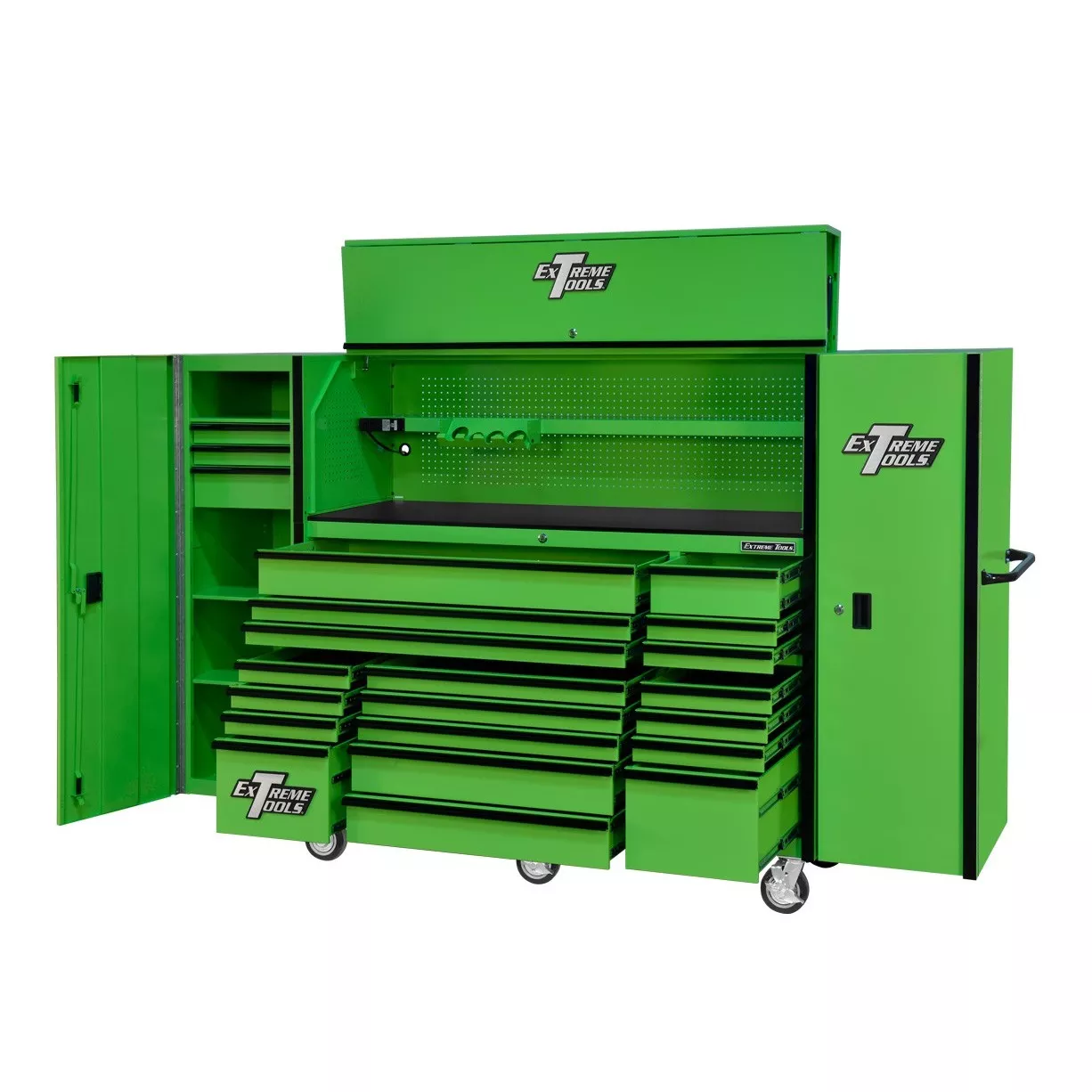Extreme Tools 72" x 25" 19 Drawers Roller, Hutch & 2 Side Lockers Combo - Image 13