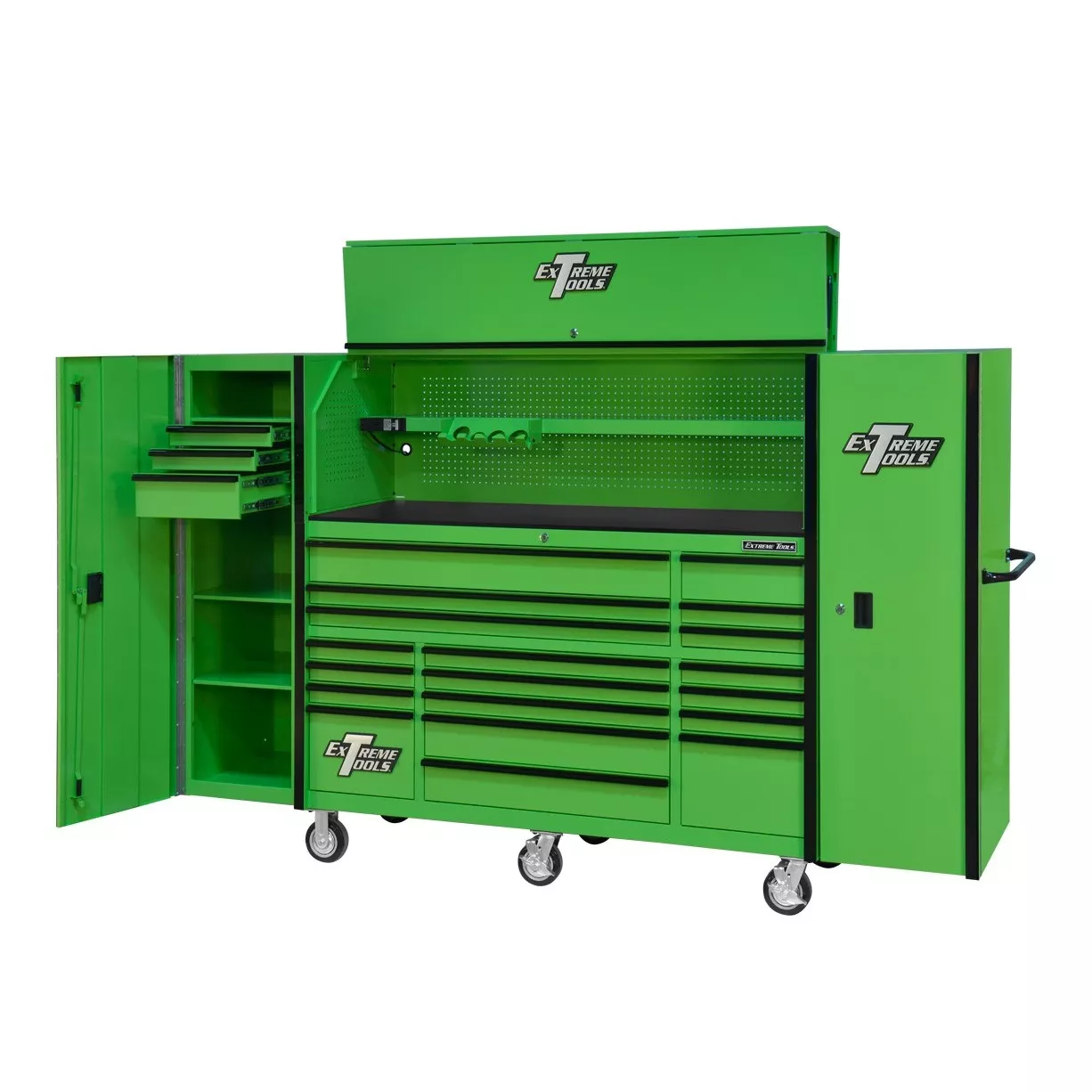 Extreme Tools 72" x 25" 19 Drawers Roller, Hutch & 2 Side Lockers Combo - Image 12