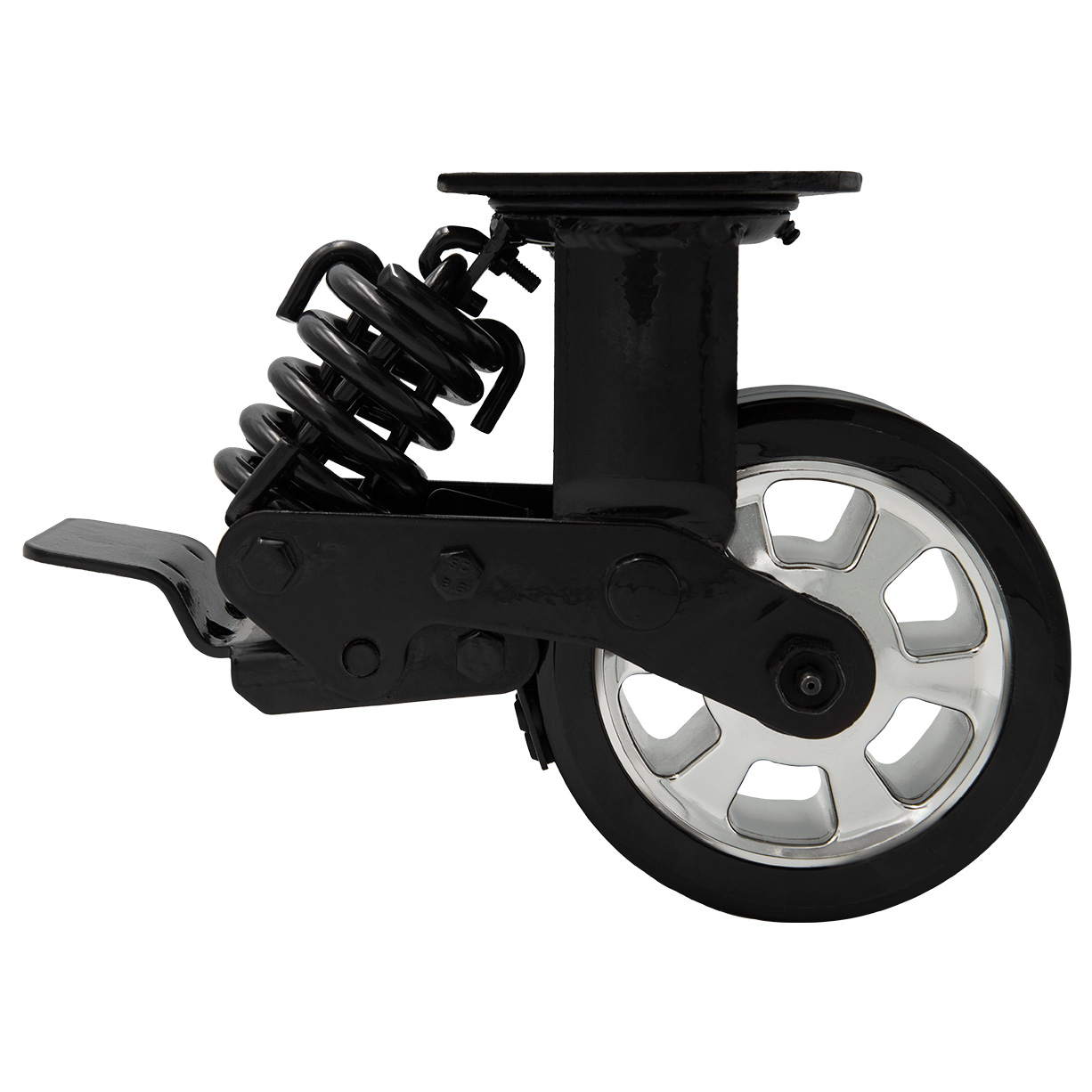 PROCASTER-6-SIDE1.jpg Set of 6 Upgraded Spring-loaded Casters, PROCASTER6 EX Professional Series by Extreme Tools® - Image 1