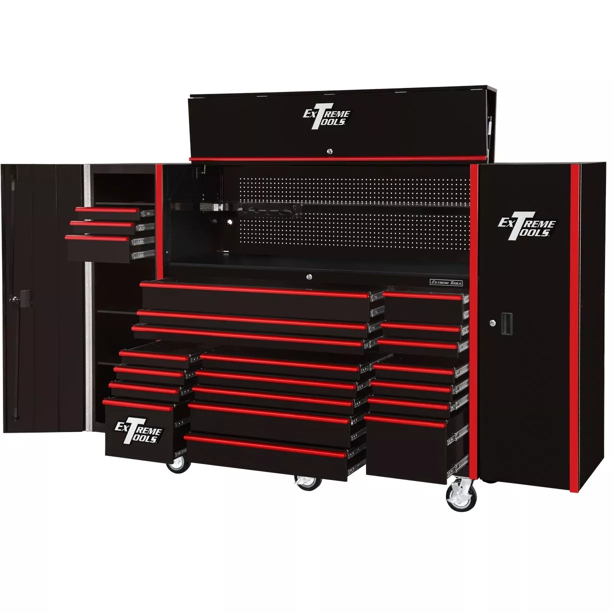 Extreme Tools 72" x 25" 19 Drawers Roller, Hutch & 2 Side Lockers Combo - Image 6