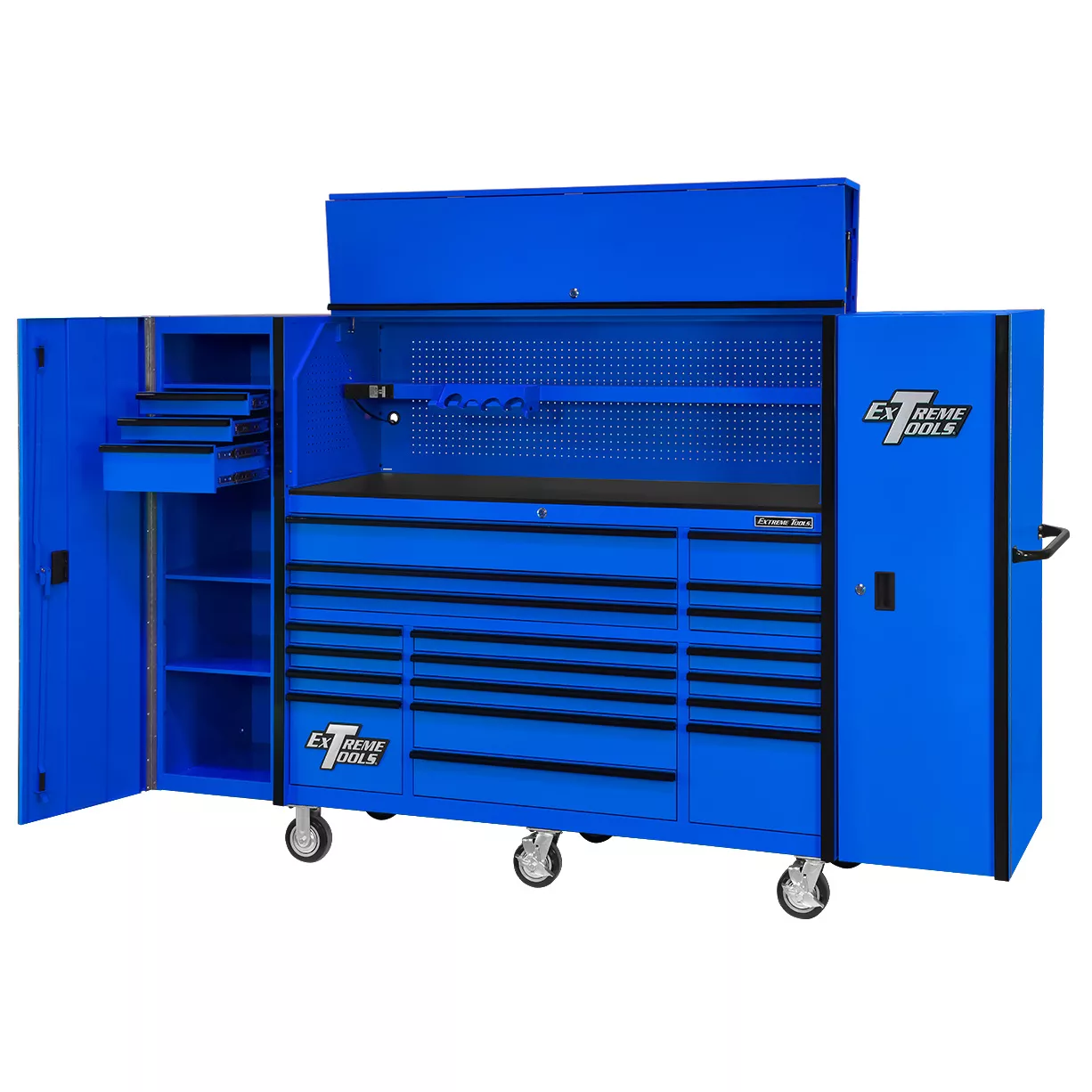 Extreme Tools 72" x 25" 19 Drawers Roller, Hutch & 2 Side Lockers Combo - Image 20
