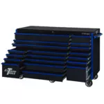 Extreme Tools® RX Series 72” 19 Drawer Professional Triple Bank Roller Cabinet with 150 lbs. drawer slides - Image 15