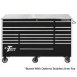Extreme Tools® RX Series 72” 19 Drawer Professional Triple Bank Roller Cabinet with 150 lbs. drawer slides - Image 25