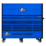 Extreme Tools 72in. x 30in. 19 Drawers Triple Bank Roller Cabinet and Power Workstation Hutch Combo - Image 12