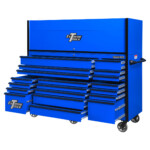 Extreme Tools 72in. x 30in. 19 Drawers Triple Bank Roller Cabinet and Power Workstation Hutch Combo - Image 14