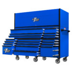 Extreme Tools 72in. x 30in. 19 Drawers Triple Bank Roller Cabinet and Power Workstation Hutch Combo - Image 16