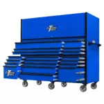 Extreme Tools 72in. x 30in. 19 Drawers Triple Bank Roller Cabinet and Power Workstation Hutch Combo - Image 16