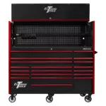 Extreme Tools 72in. x 30in. 19 Drawers Triple Bank Roller Cabinet and Power Workstation Hutch Combo - Image 8