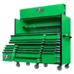 Extreme Tools 72in. x 30in. 19 Drawers Triple Bank Roller Cabinet and Power Workstation Hutch Combo - Image 21