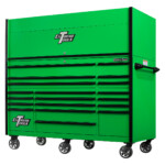 Extreme Tools 72in. x 30in. 19 Drawers Triple Bank Roller Cabinet and Power Workstation Hutch Combo - Image 20
