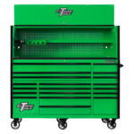 Extreme Tools 72in. x 30in. 19 Drawers Triple Bank Roller Cabinet and Power Workstation Hutch Combo - Image 18