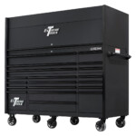 Extreme Tools 72in. x 30in. 19 Drawers Triple Bank Roller Cabinet and Power Workstation Hutch Combo - Image 25
