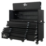 Extreme Tools 72in. x 30in. 19 Drawers Triple Bank Roller Cabinet and Power Workstation Hutch Combo - Image 29