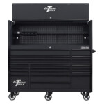 Extreme Tools 72in. x 30in. 19 Drawers Triple Bank Roller Cabinet and Power Workstation Hutch Combo - Image 23