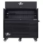 Extreme Tools 72in. x 30in. 19 Drawers Triple Bank Roller Cabinet and Power Workstation Hutch Combo - Image 23